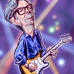 23.  Eric Clapton, Karikatúra készítés,  Karikatúrista rendezvényre, Digitális karikatúra, Karikatúra fotóról, Tónió karikatúra   (23)